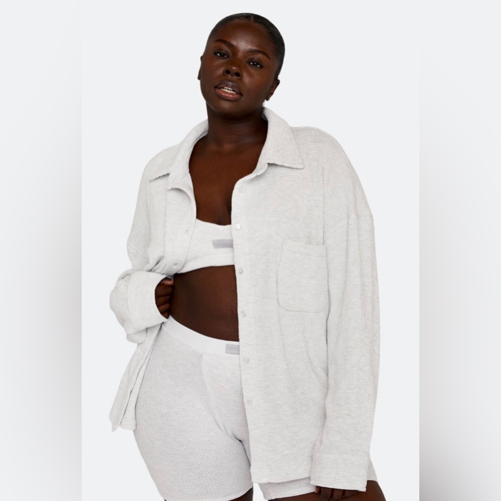 SET Active lounge heather grey button down. Completely sold out